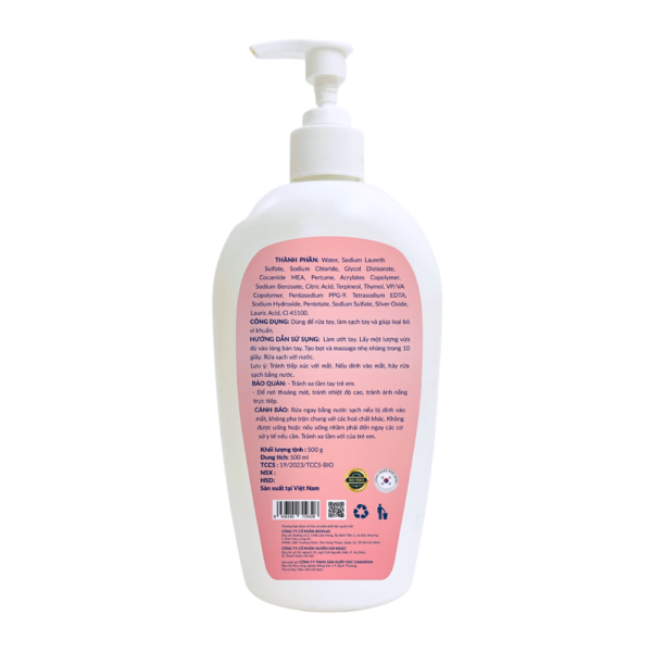 Nước rửa tay dưỡng ẩm Biocare 500ml - Hương dâu (2)