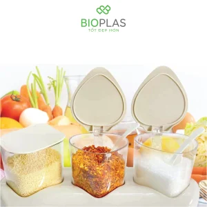 Bộ 3 hộp đựng gia vị có đế Biohome