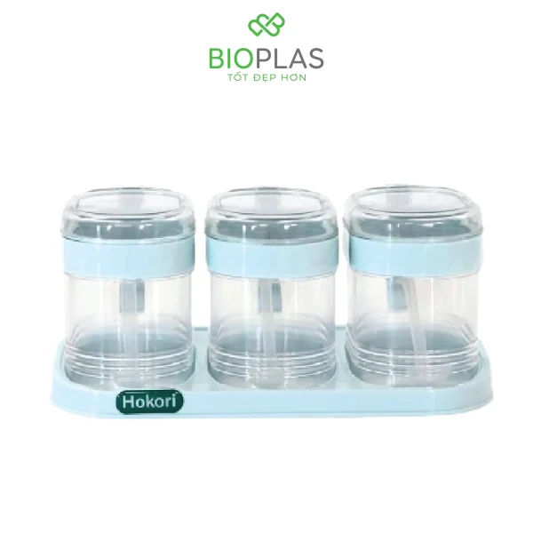 Bộ 3 hộp gia vị nắp bật biohome