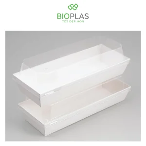 3RHOME-HỘP GIẤY CHỮ NHẬT TRẮNG 210*85 NẮP PET