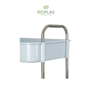 Kệ inox chữ nhật bánh xe Biohome