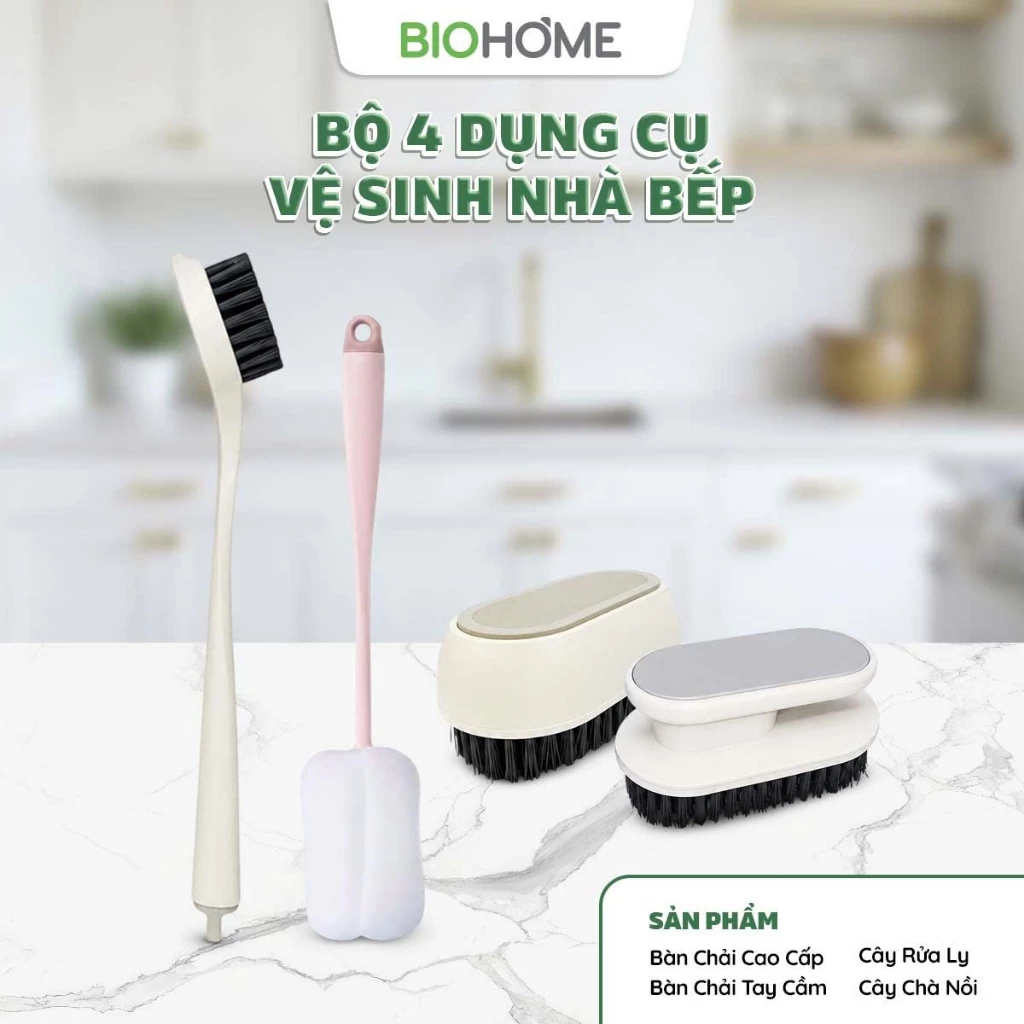 Bộ dụng cụ vệ sinh nhà cửa 4 dụng cụ vệ sinh nhà bếp