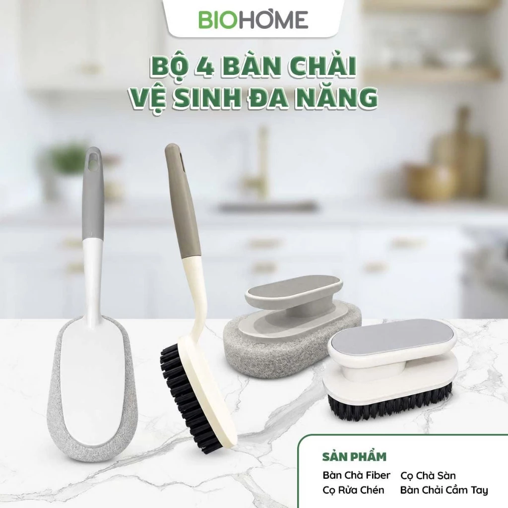 Bộ dụng cụ vệ sinh nhà cửa 4 bàn chải đa năng